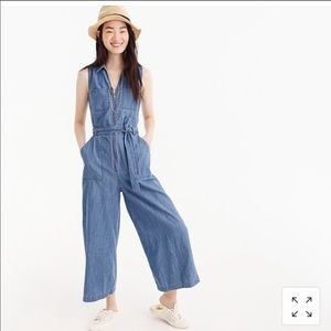 Jcrew denim/ chambray jumpsuit